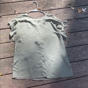 Loose fitting dress up top.